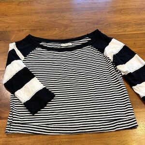 We The Free Black and White Striped Tee